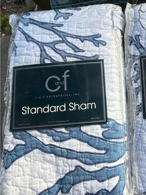 C & F Blue Coral Standard Sham Set of 2